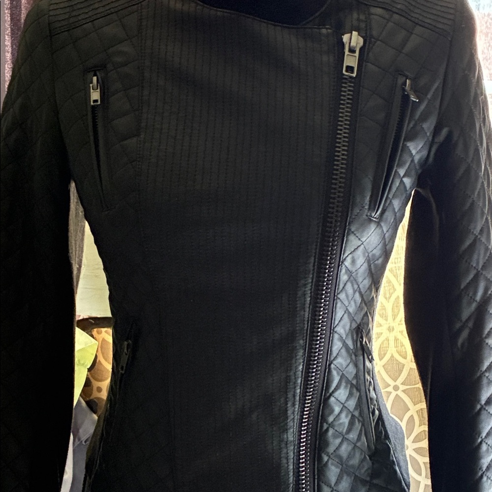 Catherine Malandrino Black Textured Leather Jacket